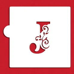 3.5-Inch Ornate Monogram Cake Stencil | C1082 by Designer Stencils | Stencils for Royal Icing, Airbrush, Dusting Powder |