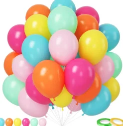 12 Inch 50pcs Multicolor Rainbow Balloon(Multicolors)