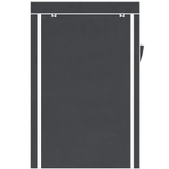 64 Inch Portable Closet Storage Organizer with Shelves Clothes Rack Wardrobe Cabinet Hanging Rod Fabric Cover for Bedroom Walk In Closet Gray