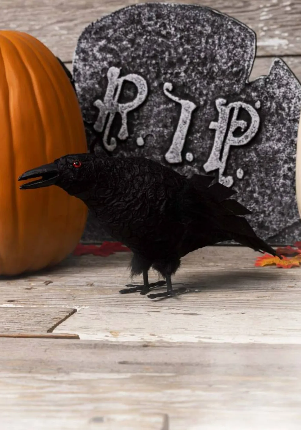 13-Inch Standing Black Crow Decoration