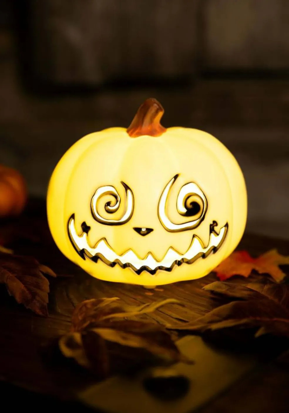 5 Inch Swirly Light Up Jack O' Lantern Decoration