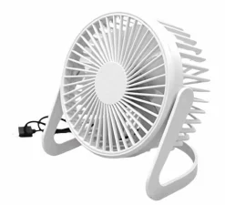 6-Inch USB Desk Fan Portable Quiet Adjustable Angle Home & Office White