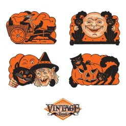 9 Inch Vintage Halloween Cutouts 4/Pkg