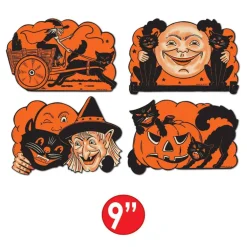 9 Inch Vintage Halloween Cutouts 4/Pkg