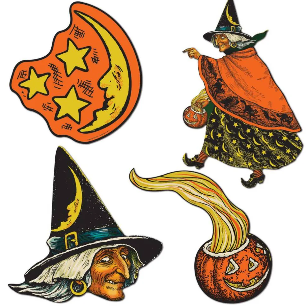 10.5 Inch Vintage Halloween Cutouts 4/Pkg
