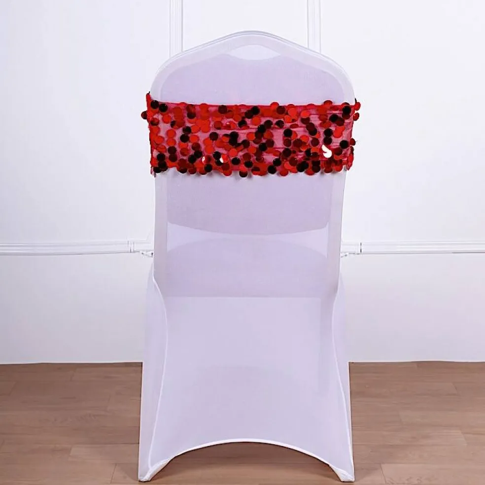 10-Inch wide Big Payette Sequined Chair Sashes