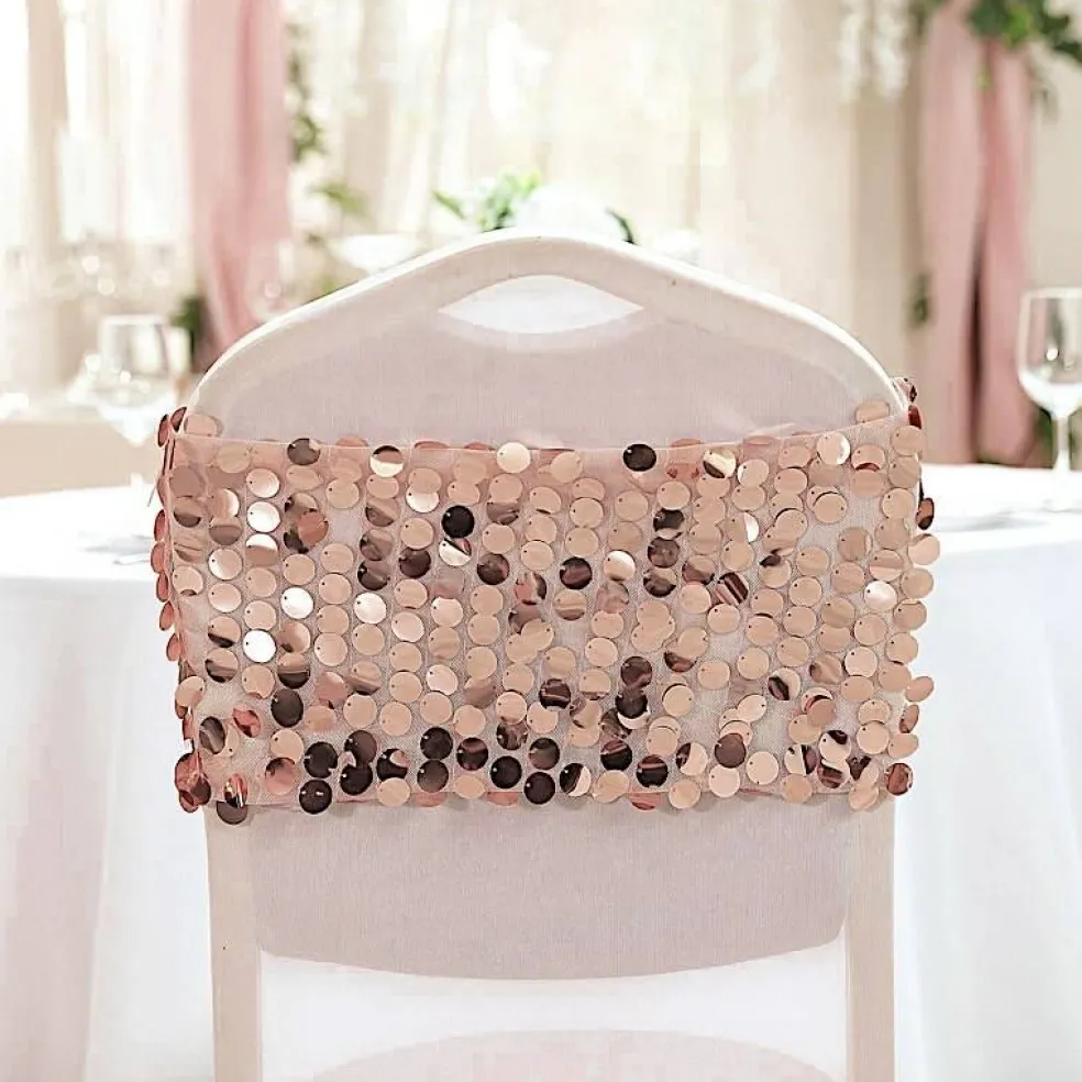 10-Inch wide Big Payette Sequined Chair Sashes