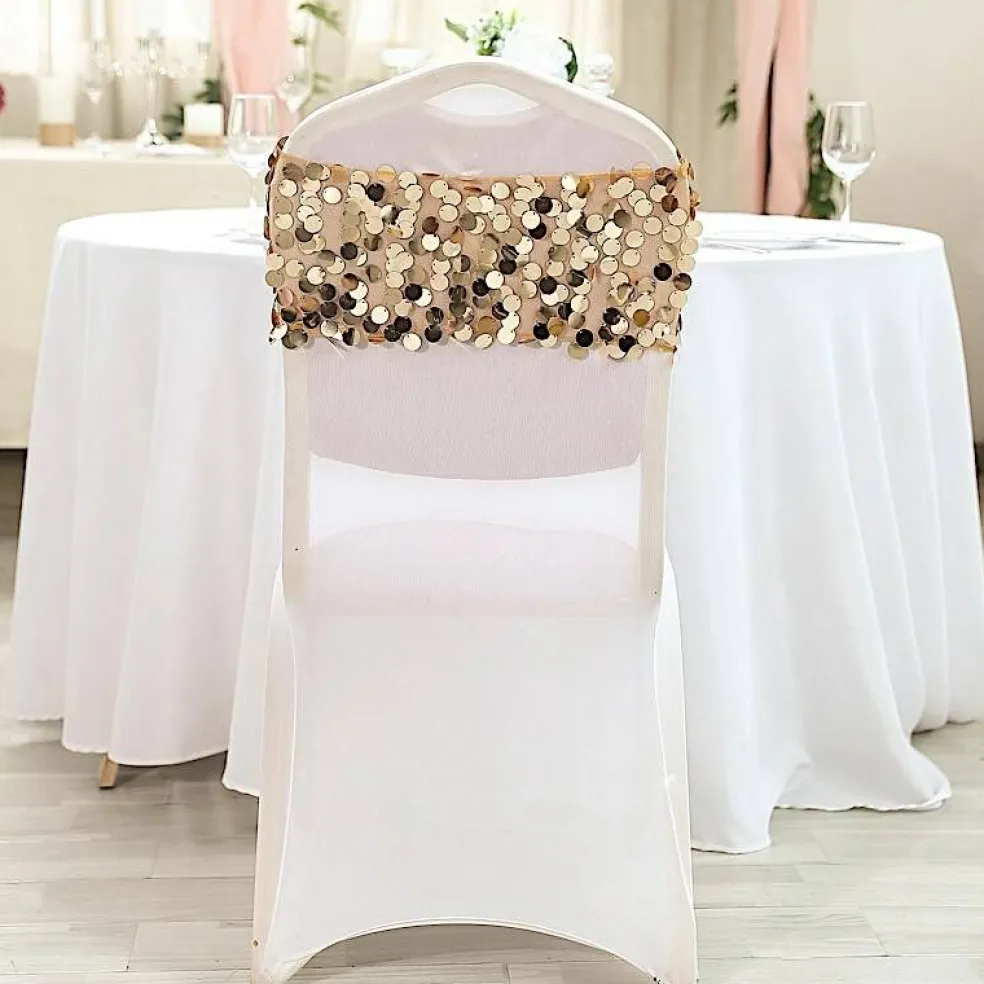 10-Inch wide Big Payette Sequined Chair Sashes