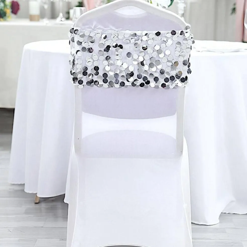 10-Inch wide Big Payette Sequined Chair Sashes