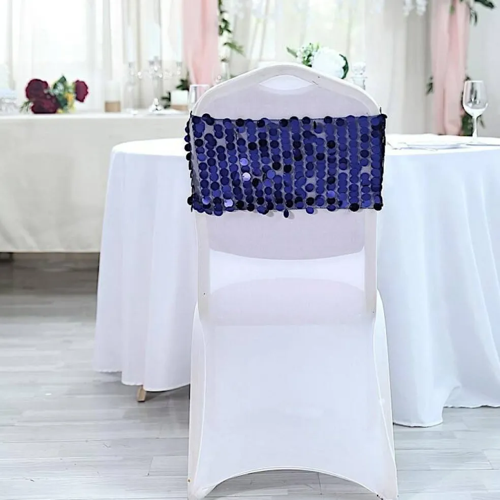 10-Inch wide Big Payette Sequined Chair Sashes