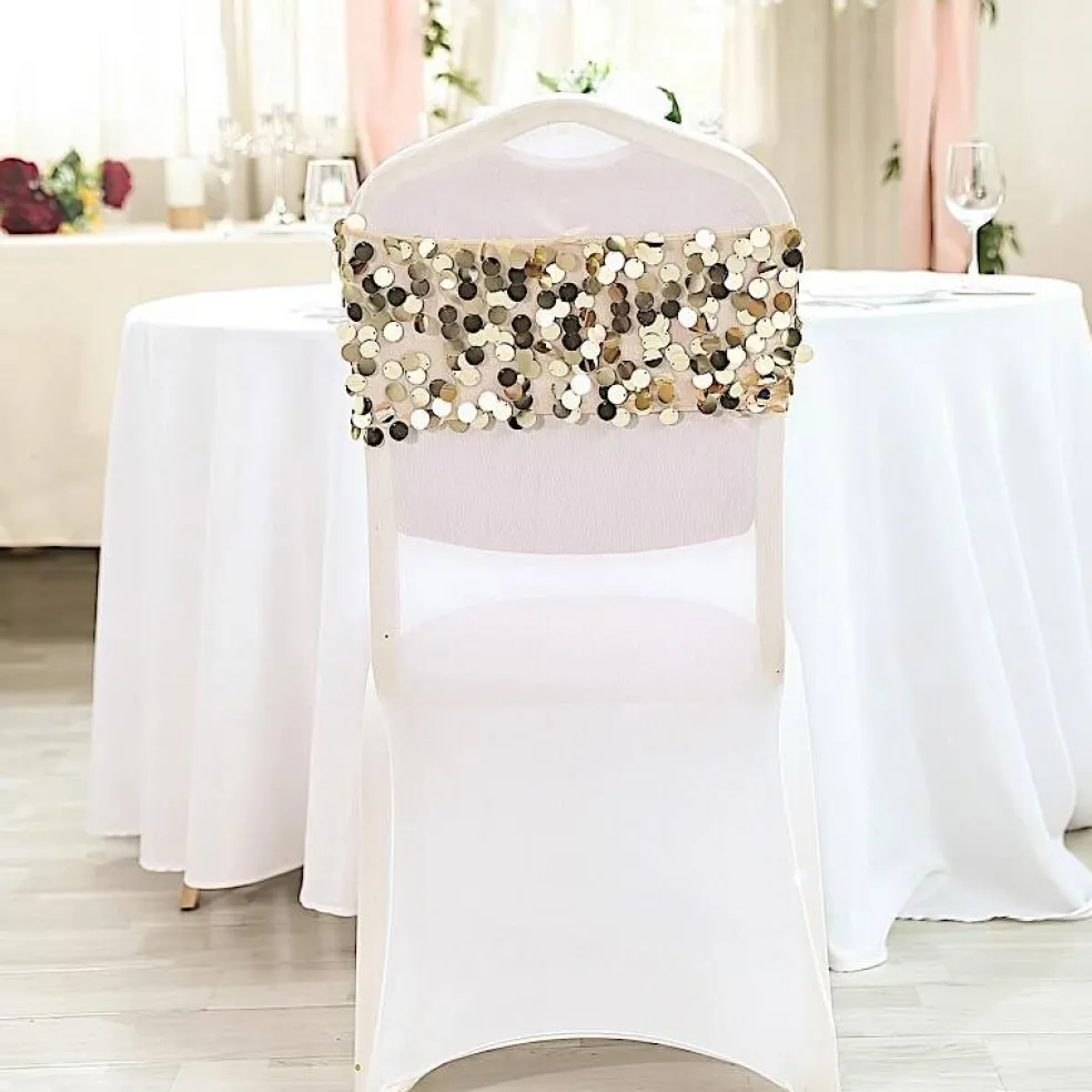 10-Inch wide Big Payette Sequined Chair Sashes