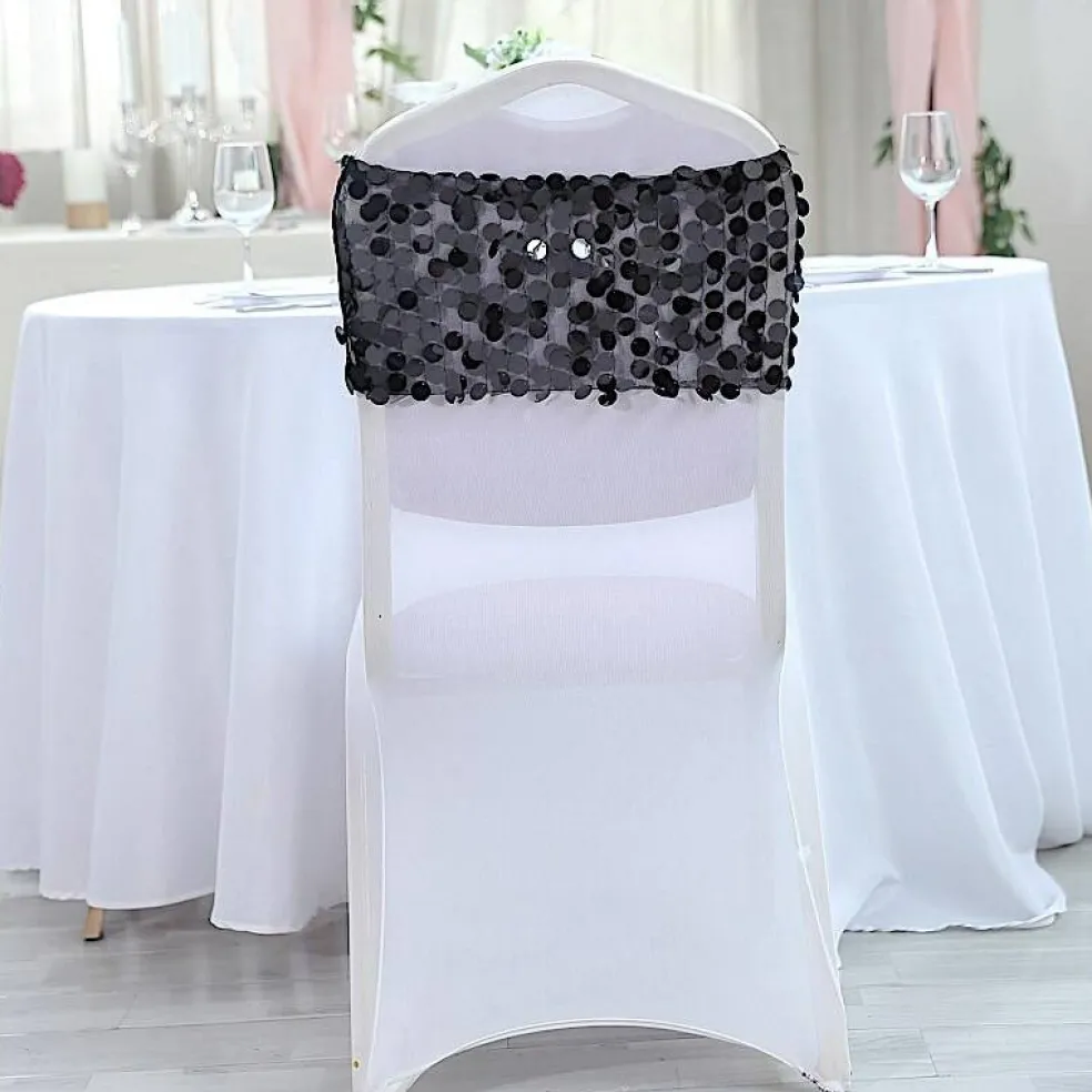 10-Inch wide Big Payette Sequined Chair Sashes