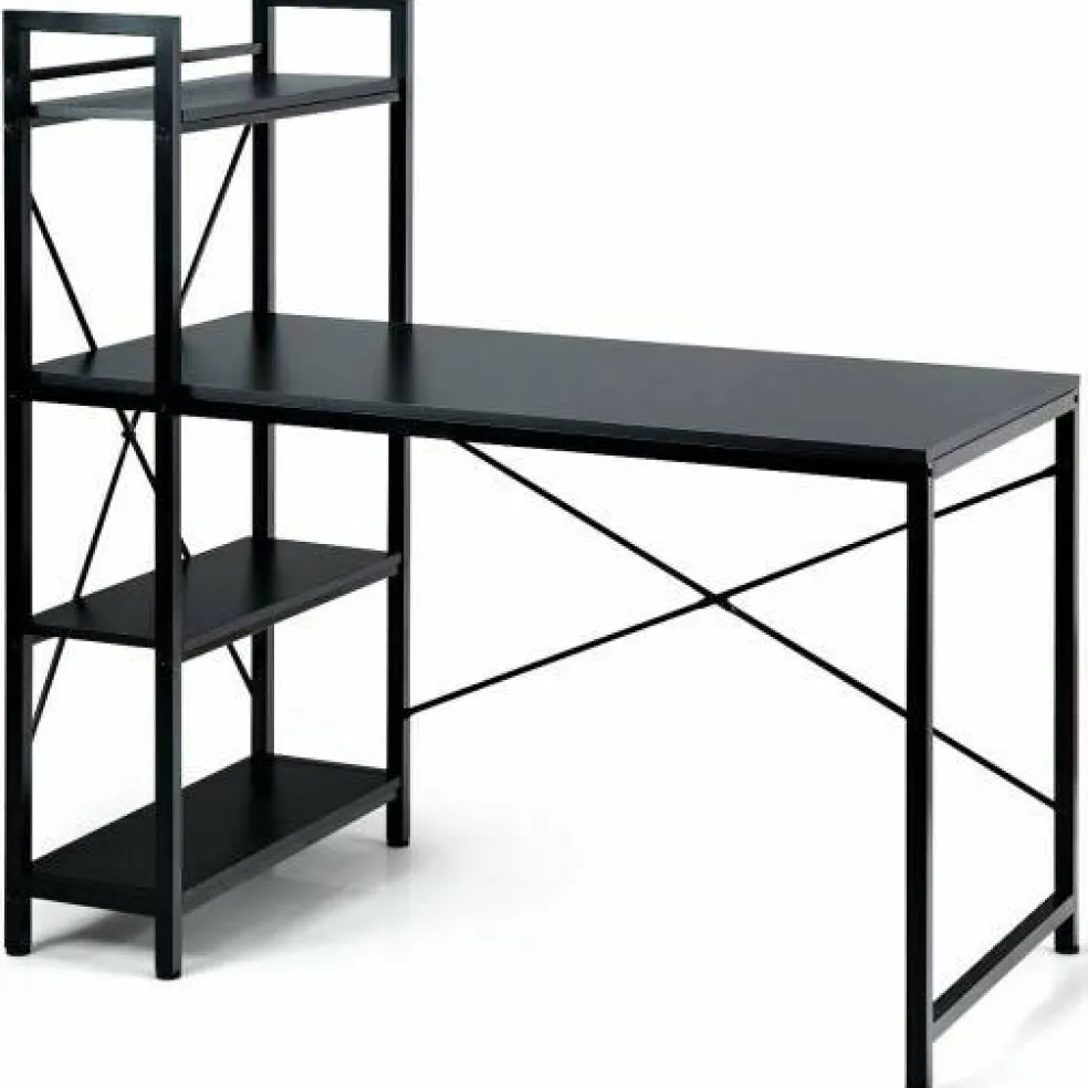 47.5 Inch Writing Study Computer Desk with 4-Tier Shelves