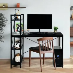 47.5 Inch Writing Study Computer Desk with 4-Tier Shelves