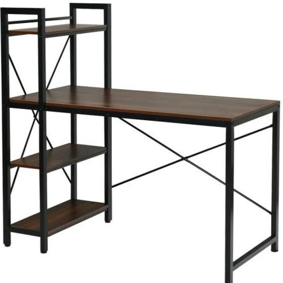 47.5 Inch Writing Study Computer Desk with 4-Tier Shelves
