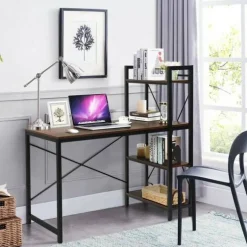 47.5 Inch Writing Study Computer Desk with 4-Tier Shelves
