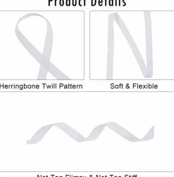 1/2 Inch x 25 Yards 100% Cotton Twill Tape Natural Herringbone Ribbon for Sewing, Casing, Crafting, and Gift Wrapping