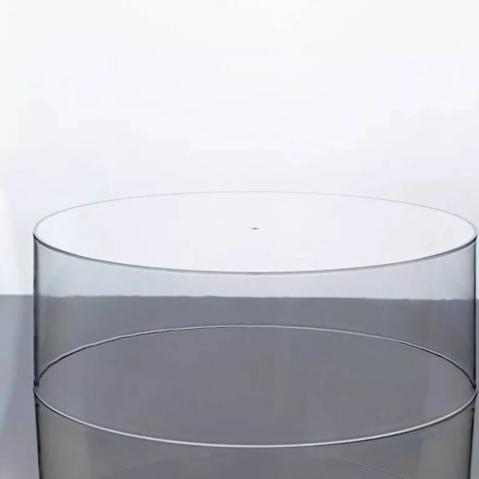 14 in Clear Round Acrylic CAKE STAND Display Box Pedestal Riser Party Events