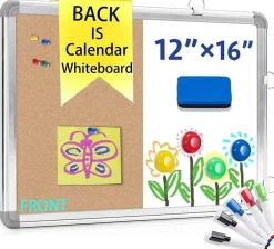 3-in-1 Combination Magnetic Calendar Whiteboard & Corkboard