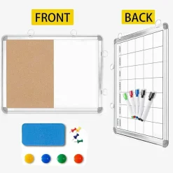 3-in-1 Combination Magnetic Calendar Whiteboard & Corkboard
