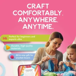 Incraftables Crochet Kit for Beginners with Hooks, Yarn Needles, Stitch Markers & Crochet Tools for Amigurumi, Hats & Scarves. For DIY Projects. Great Gift for Creative Makers. DIY Craft Supplies