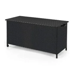 Indoor Outdoor 85 Gallon Storage Container with Waterproof Liner and Universal Wheels