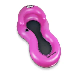 Inflatable Chill Swimming Pool Floating Lounge Chair - 61" - Pink