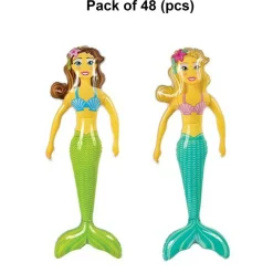 Inflatable Mermaid Float Toy 36 Inch Assorted Colors