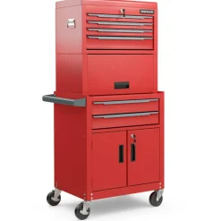 3-in-1 Rolling Tool Chest Storage Cabinet with Universal Wheels and 6 Different Size Drawers