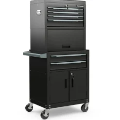 3-in-1 Rolling Tool Chest Storage Cabinet with Universal Wheels and 6 Different Size Drawers