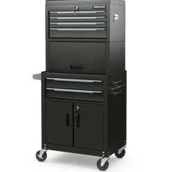 3-in-1 Rolling Tool Chest Storage Cabinet with Universal Wheels and 6 Different Size Drawers