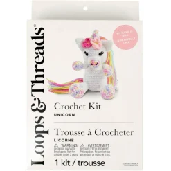 Intermediate Unicorn Amigurumi Crochet Kit by Loops & Threads®