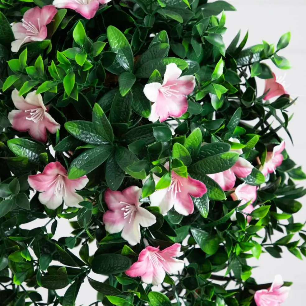 34in. UV Resistant Artificial Azalea Hanging Basket (Indoor/Outdoor)