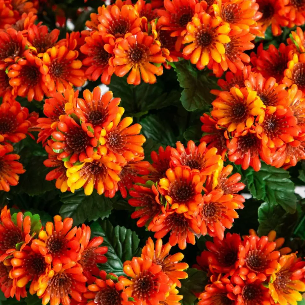 24in. UV Resistant Artificial Chrysanthemum Hanging Basket (Indoor/Outdoor)