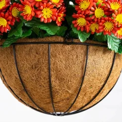 24in. UV Resistant Artificial Chrysanthemum Hanging Basket (Indoor/Outdoor)