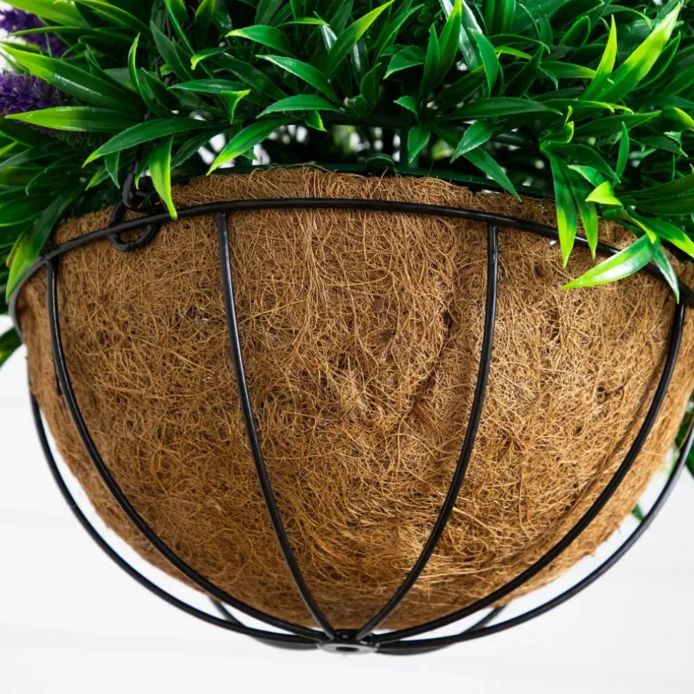 18in. UV Resistant Artificial Lavender Hanging Basket (Indoor/Outdoor)