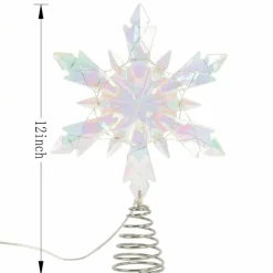 12" Iridescent Acrylic Snowflake Lighted Tree Topper by Ashland®