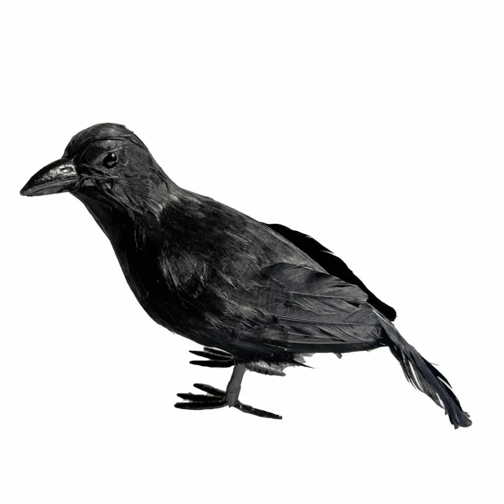 10.25" Iridescent Black Sitting Crow Décor by Ashland®