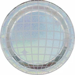 7" Iridescent Disco Ball Snack Plates, 8ct. by Celebrate It™
