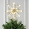 10" Iridescent & Glitter Gold Snowflake Lighted Tree Topper by Ashland®