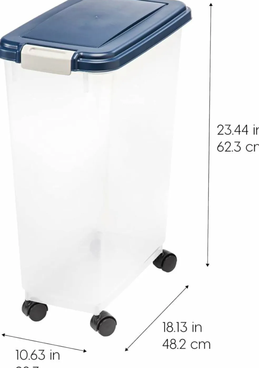 IRIS Airtight Pet Food Storage Containers with Attachable Casters