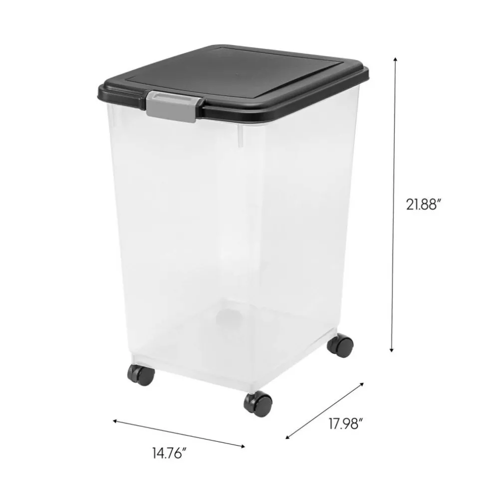 IRIS Airtight Pet Food Storage Containers with Attachable Casters