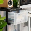 IRIS® 32.5" Black & Clear 4-Drawer Narrow Plastic Storage Cart