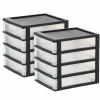 IRIS Black 4-Drawer Desktop Storage Unit