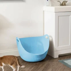 IRIS® Blue Flexi Cat Litter Pan with Handle