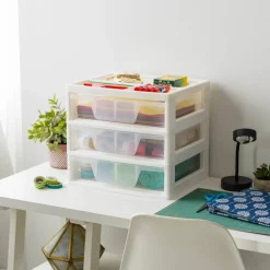 IRIS 13" Clear Tabletop Storage Drawers