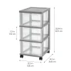Iris® 3-Drawer Narrow Plastic Storage Drawer, Gray, Set of 2
