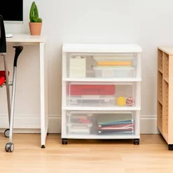 IrisĀ® 3 Drawer Rolling Storage Cart