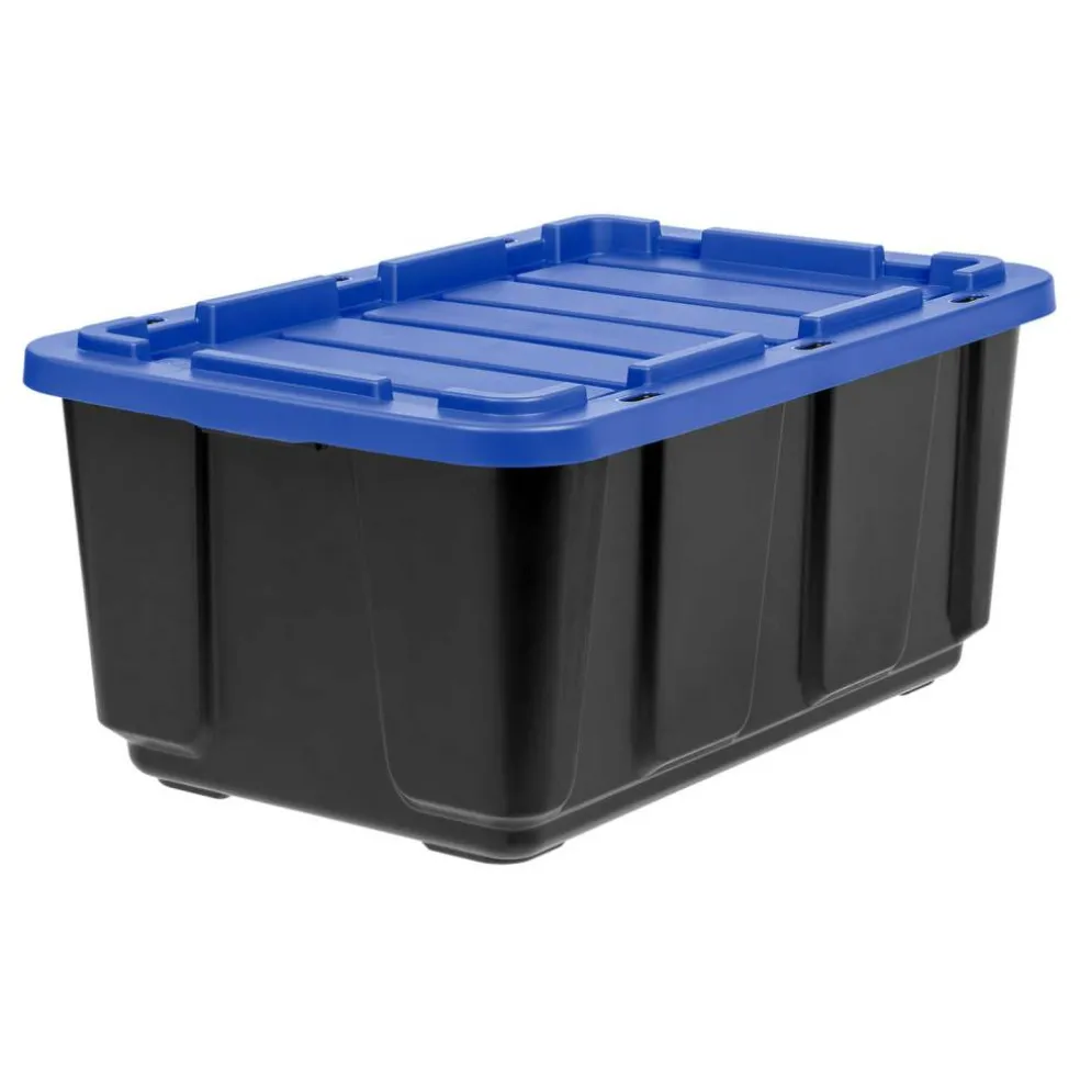 Iris® 27 Gal. Blue Stackable Storage Totes, 4 Ct