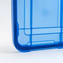 Iris® 6.5gal. Clear Plastic Storage Boxes With Blue Lid, 4 Pack